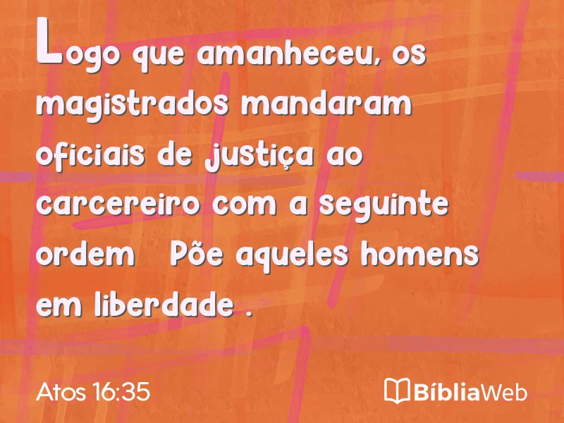 Atos 16:35 em imagem para compartilhar