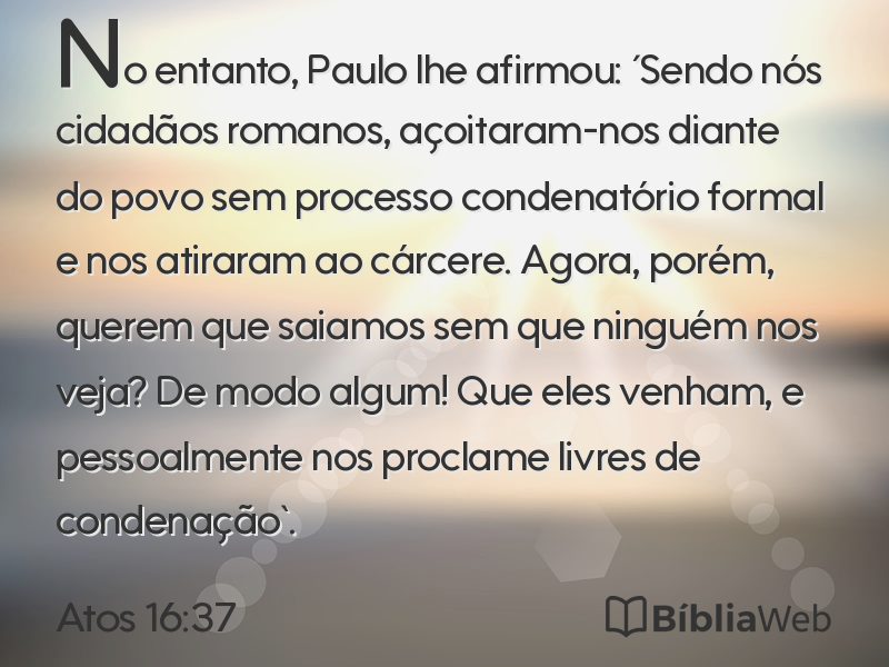 Atos 16:37 em imagem para compartilhar