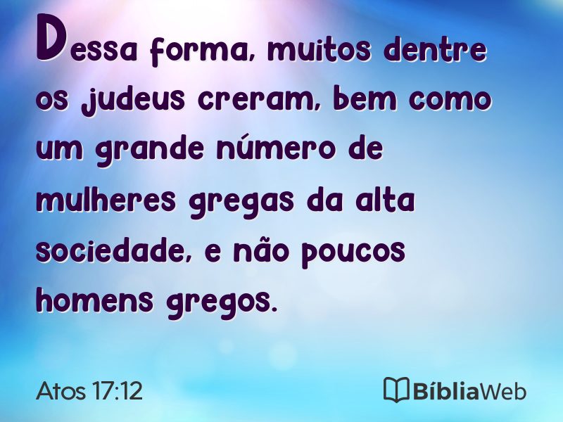 Atos 17:12 em imagem para compartilhar
