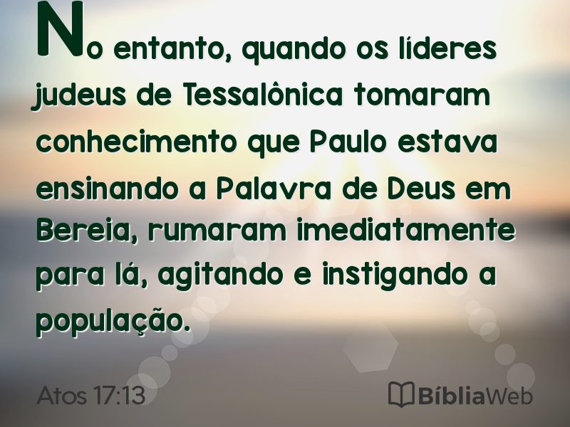 Atos 17:13 em imagem para compartilhar