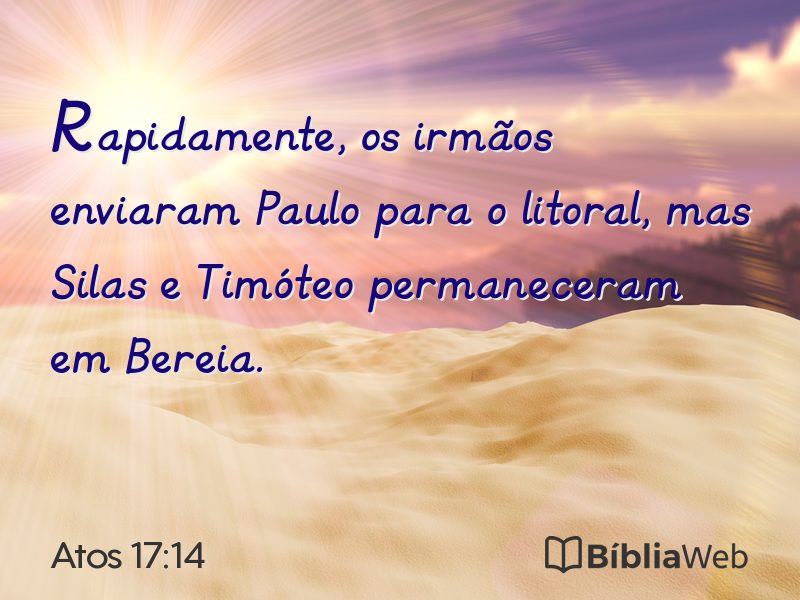 Atos 17:14 em imagem para compartilhar