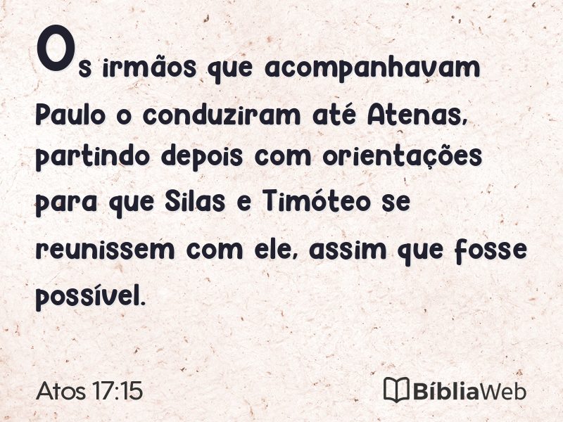 Atos 17:15 em imagem para compartilhar