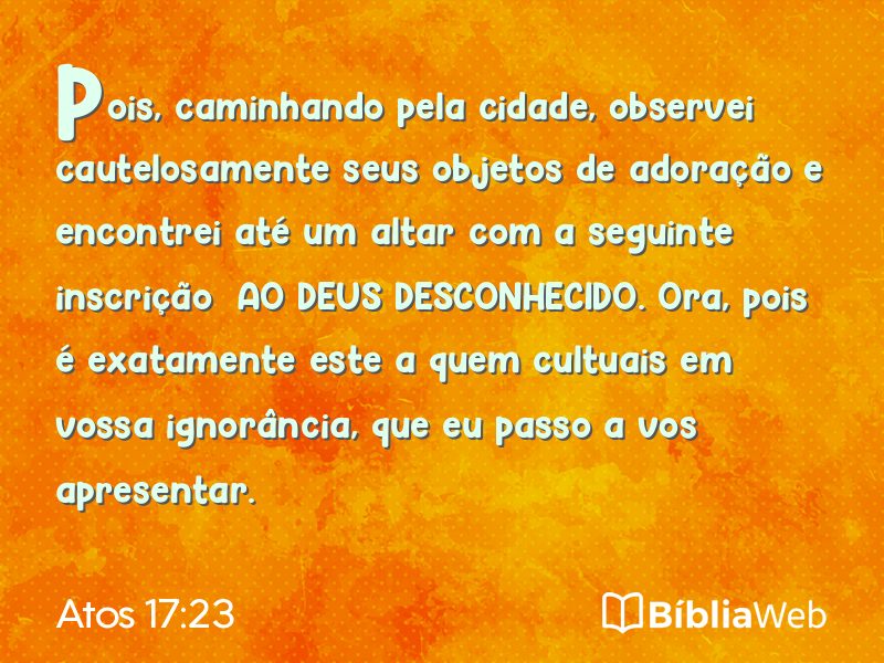 Atos 17:23 em imagem para compartilhar