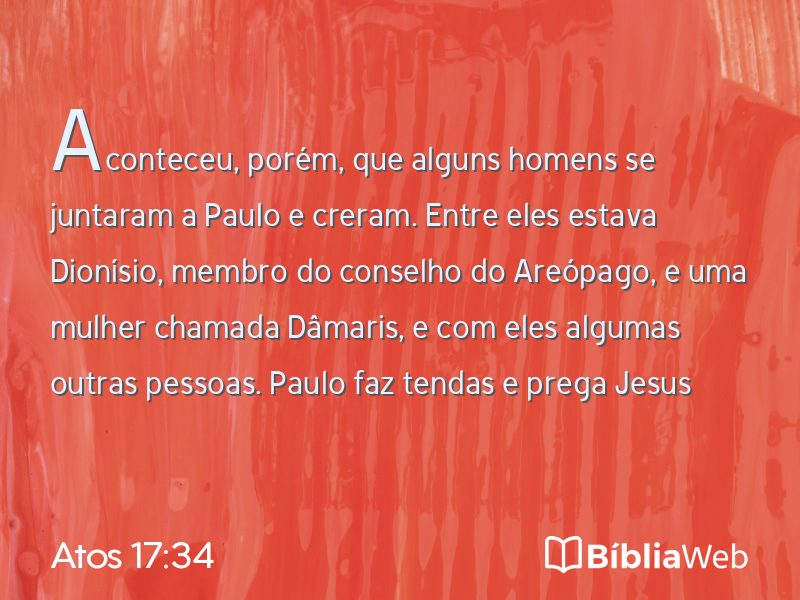 Atos 17:34 em imagem para compartilhar