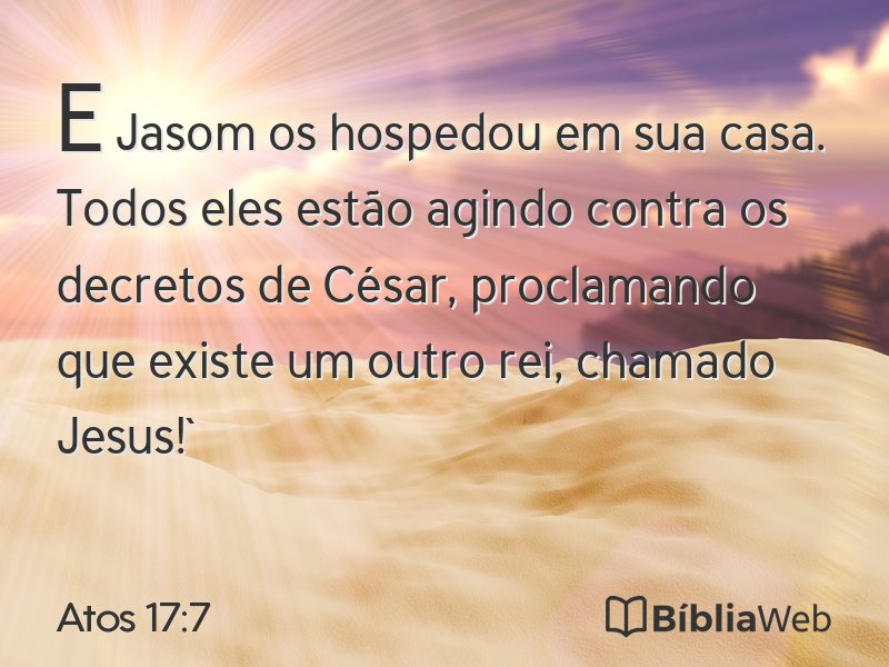 Atos 17:7 em imagem para compartilhar