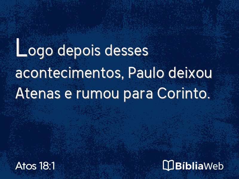 Atos 18:1 em imagem para compartilhar
