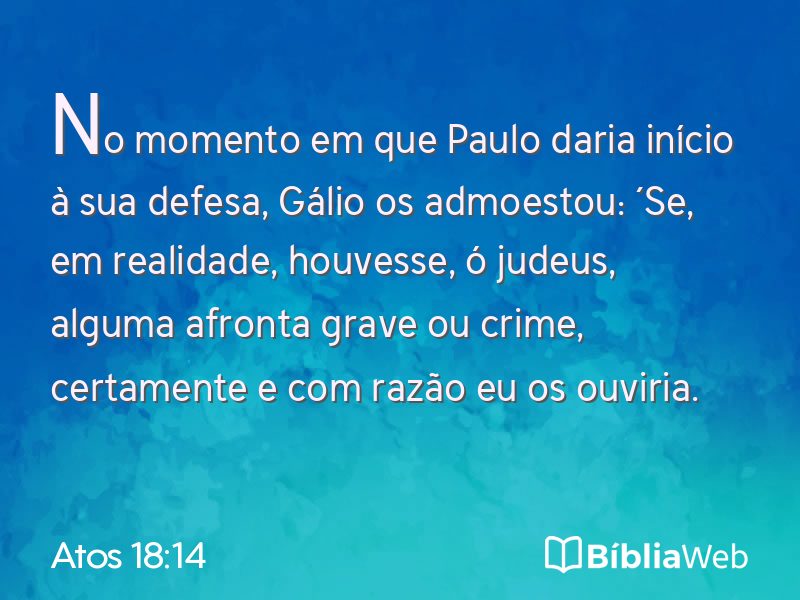Atos 18:14 em imagem para compartilhar
