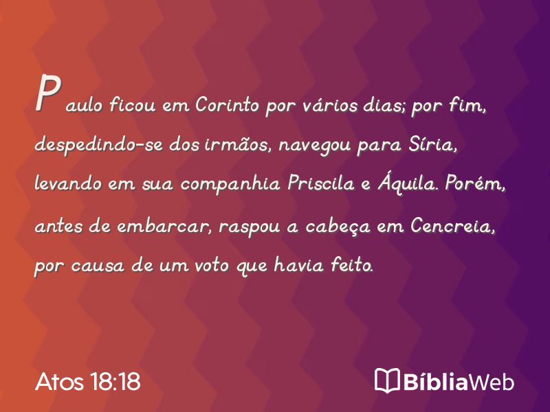 Atos 18:18 em imagem para compartilhar