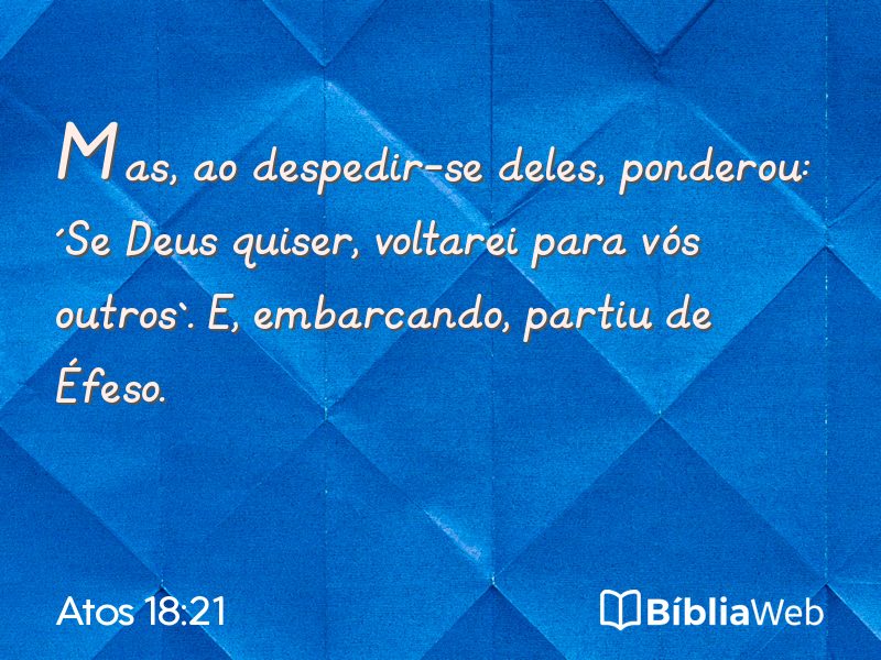 Atos 18:21 em imagem para compartilhar