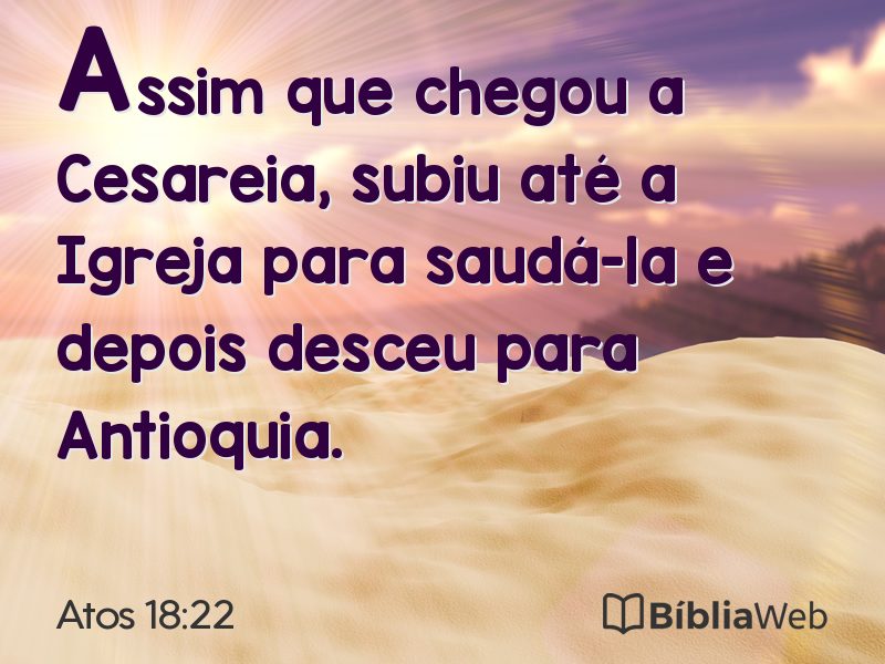 Atos 18:22 em imagem para compartilhar