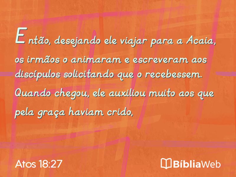 Atos 18:27 em imagem para compartilhar