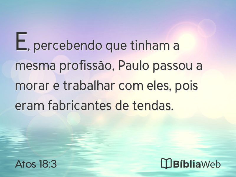 Atos 18:3 em imagem para compartilhar