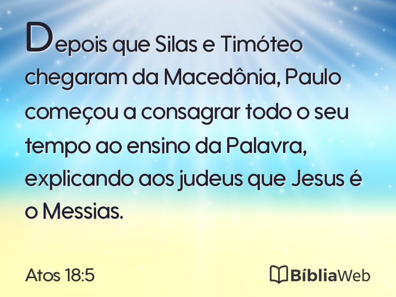 Atos 18:5 em imagem para compartilhar
