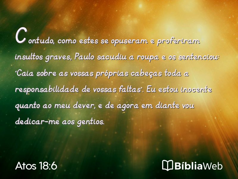 Atos 18:6 em imagem para compartilhar