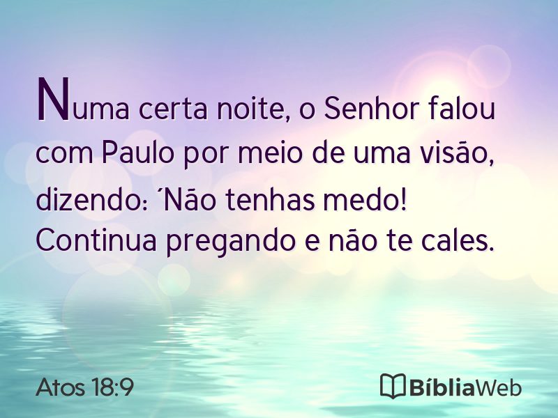 Atos 18:9 em imagem para compartilhar