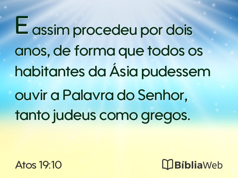 Atos 19:10 em imagem para compartilhar