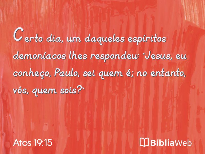 Atos 19:15 em imagem para compartilhar
