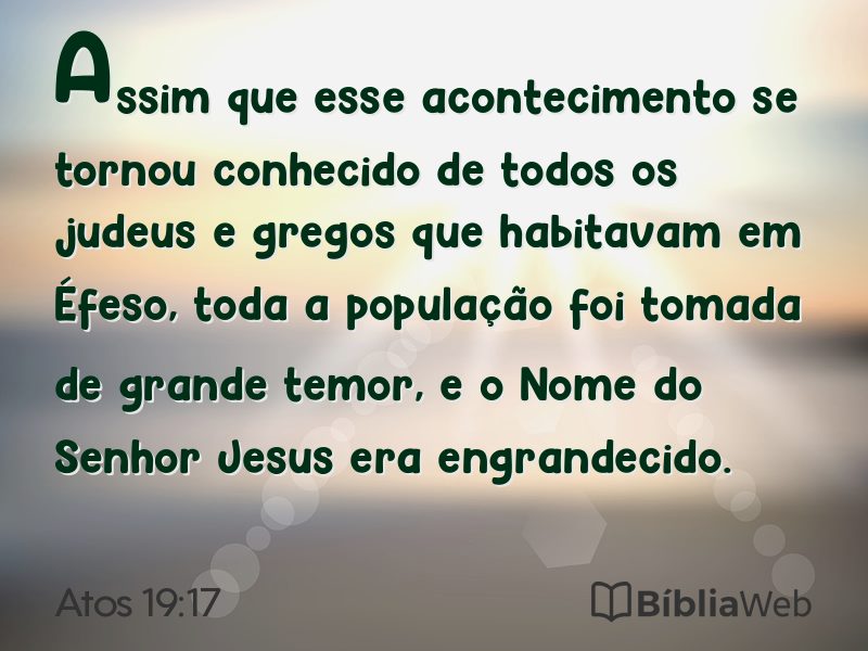 Atos 19:17 em imagem para compartilhar