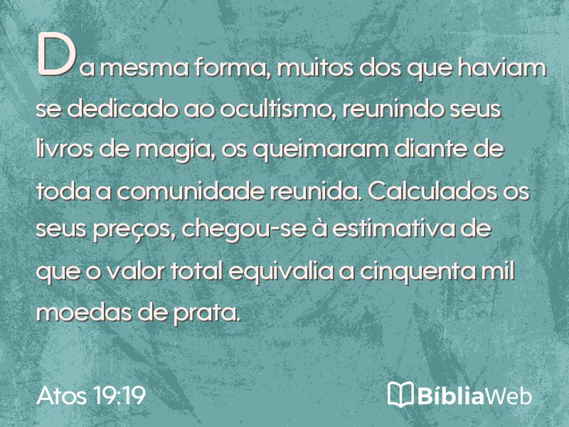 Atos 19:19 em imagem para compartilhar