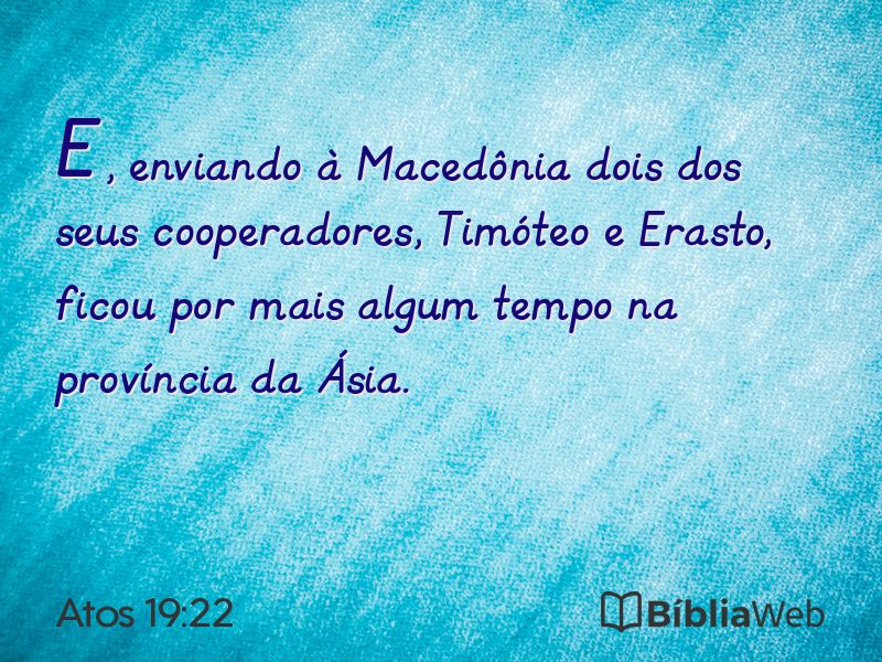Atos 19:22 em imagem para compartilhar