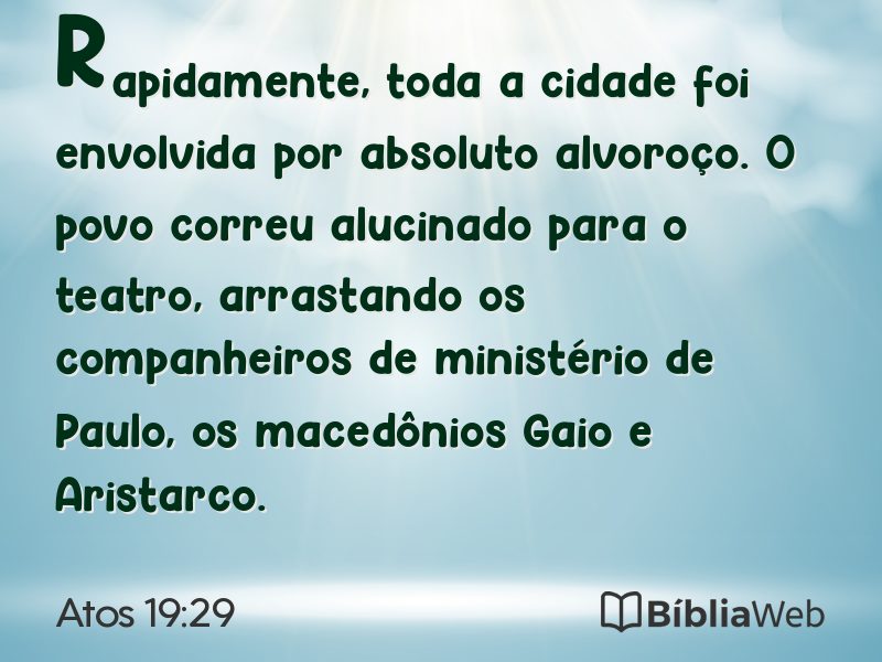 Atos 19:29 em imagem para compartilhar