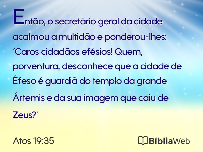 Atos 19:35 em imagem para compartilhar