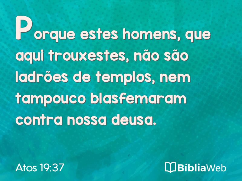 Atos 19:37 em imagem para compartilhar