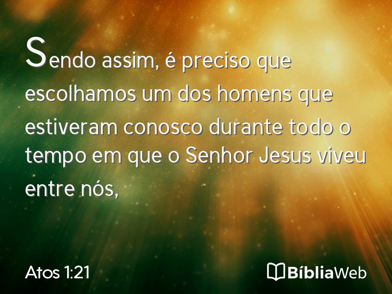 Atos 1:21 em imagem para compartilhar