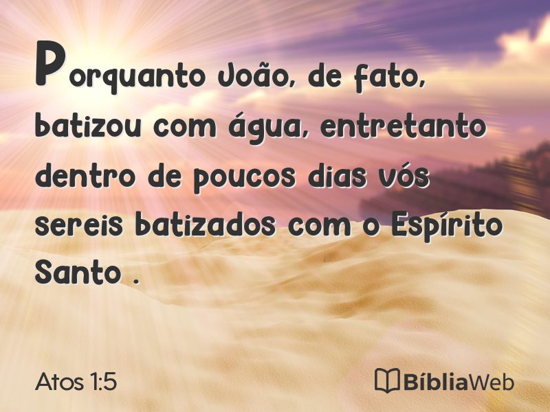 Atos 1:5 em imagem para compartilhar