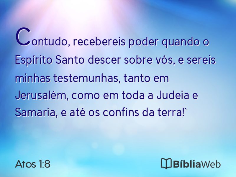 Atos 1:8 em imagem para compartilhar