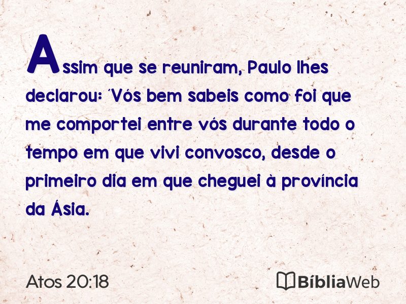Atos 20:18 em imagem para compartilhar