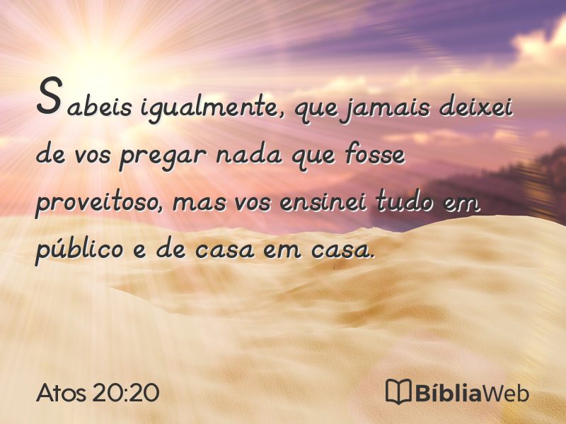 Atos 20:20 em imagem para compartilhar