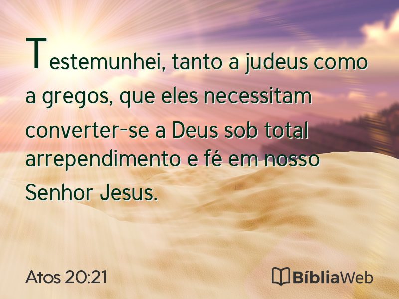 Atos 20:21 em imagem para compartilhar