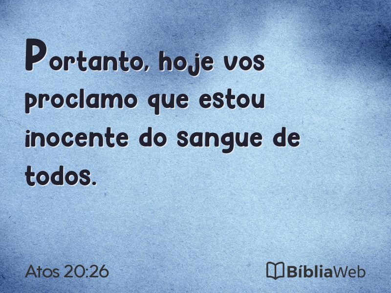 Atos 20:26 em imagem para compartilhar