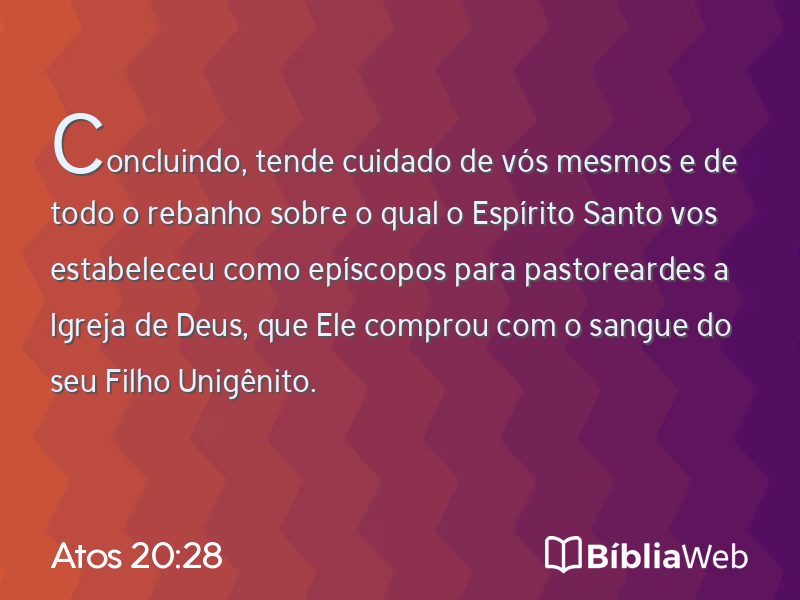 Atos 20:28 em imagem para compartilhar