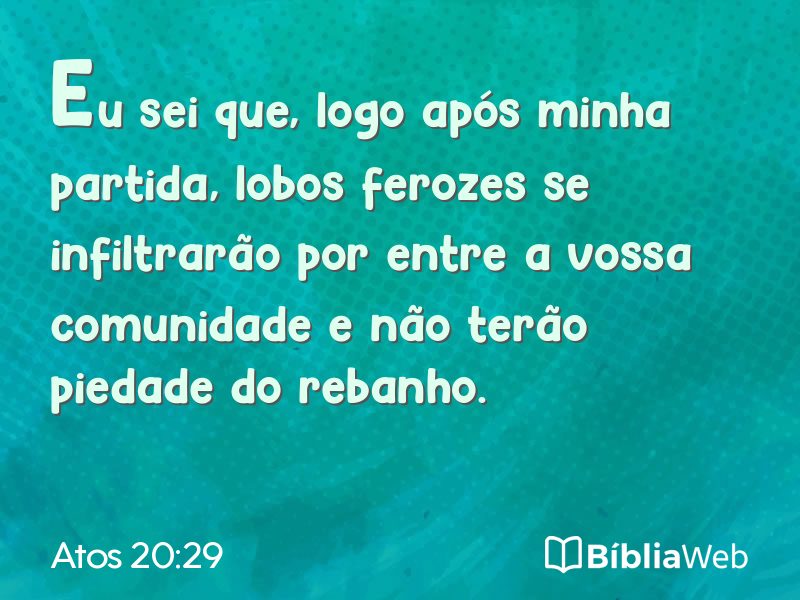 Atos 20:29 em imagem para compartilhar