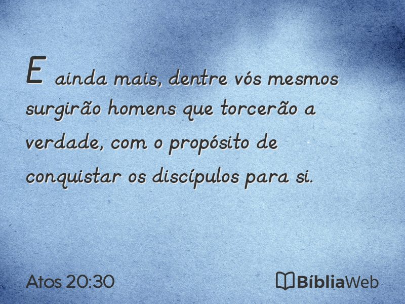 Atos 20:30 em imagem para compartilhar