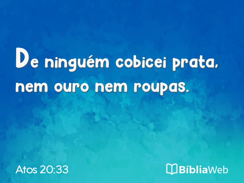 Atos 20:33 em imagem para compartilhar