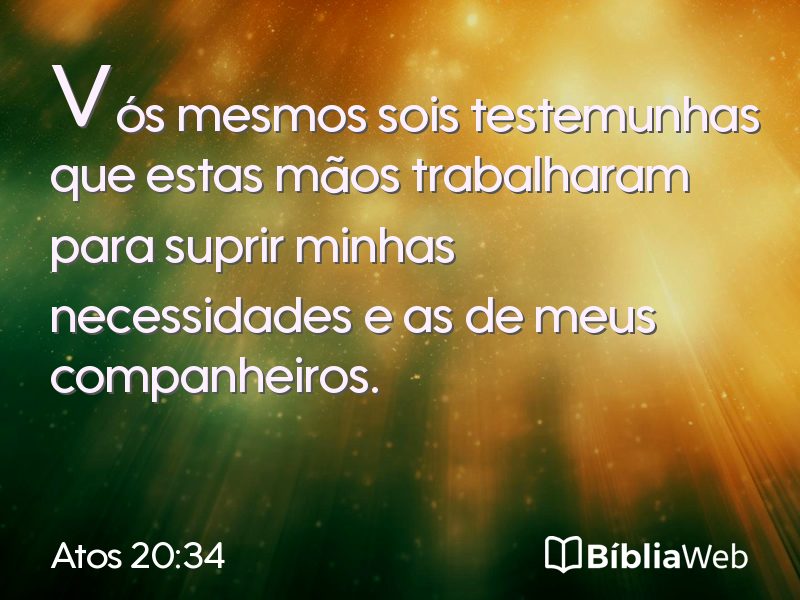 Atos 20:34 em imagem para compartilhar