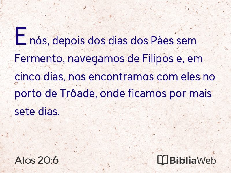 Atos 20:6 em imagem para compartilhar