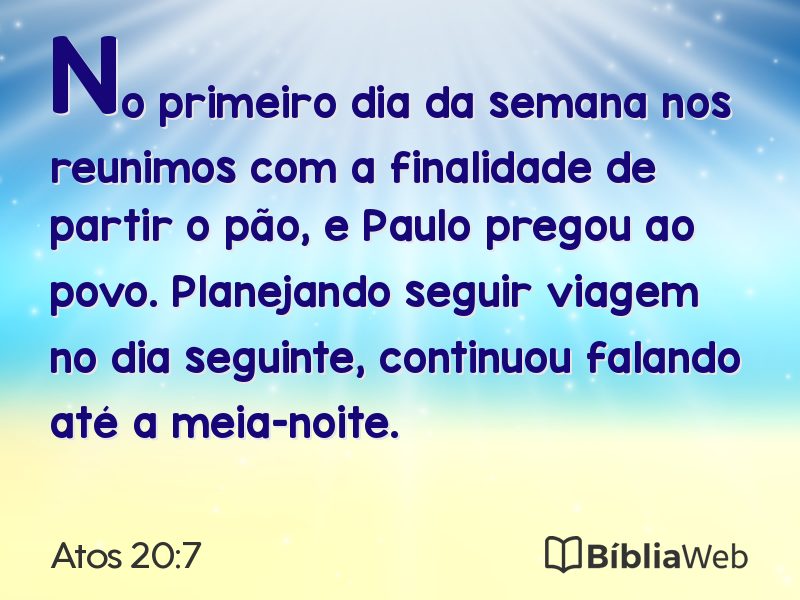 Atos 20:7 em imagem para compartilhar