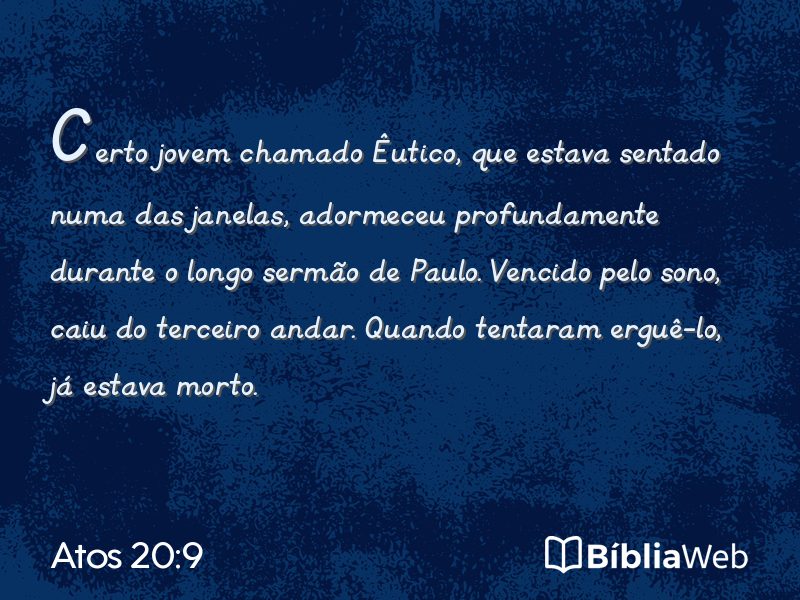 Atos 20:9 em imagem para compartilhar