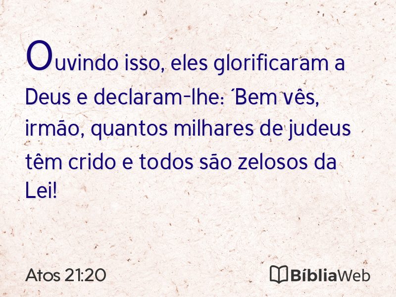 Atos 21:20 em imagem para compartilhar