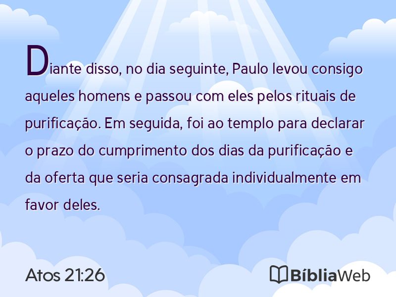 Atos 21:26 em imagem para compartilhar