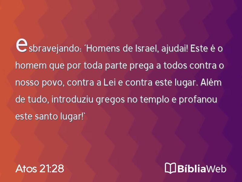 Atos 21:28 em imagem para compartilhar