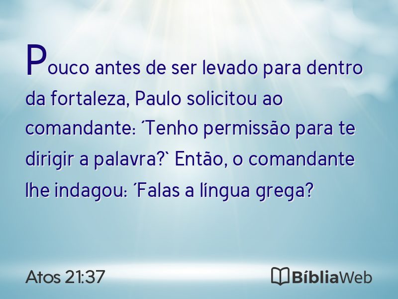 Atos 21:37 em imagem para compartilhar
