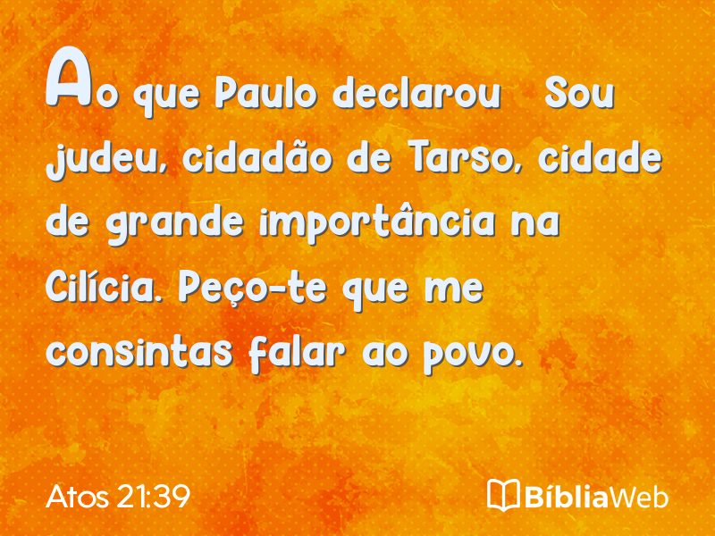 Atos 21:39 em imagem para compartilhar