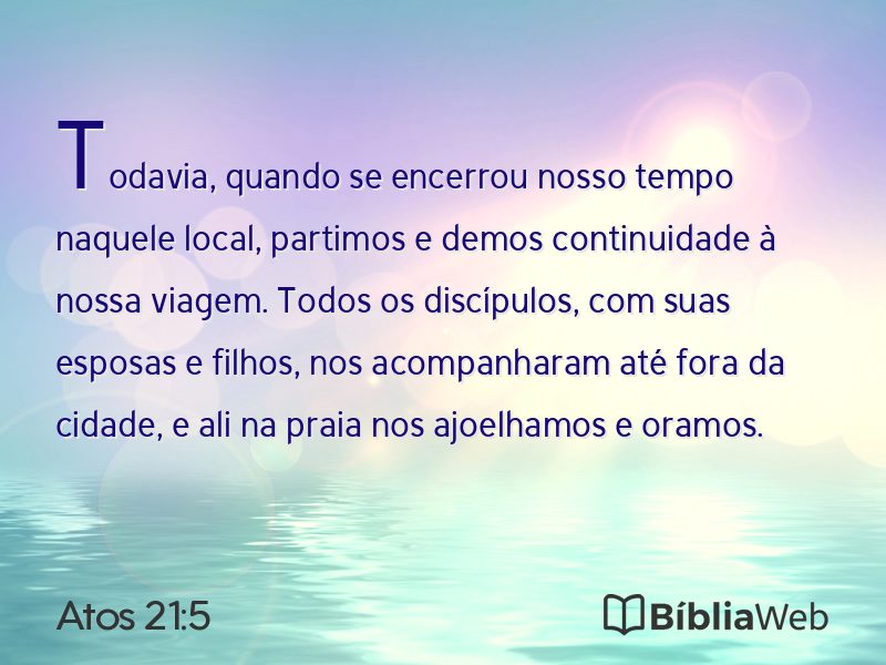 Atos 21:5 em imagem para compartilhar