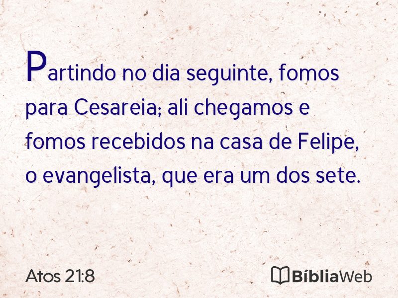 Atos 21:8 em imagem para compartilhar