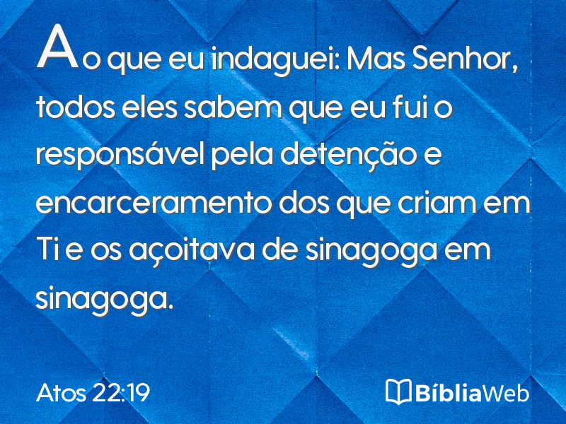 Atos 22:19 em imagem para compartilhar
